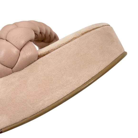 Gianvito Rossi Blush Braided Strap Suede Leather Platform Heel Sandals - Picture 10 of 14